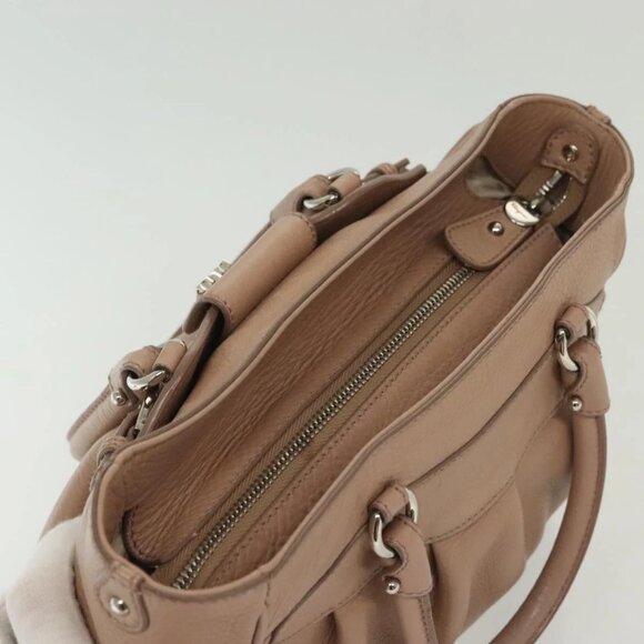 Salvatore Ferragamo Gancini Hand Bag Leather Pink Silver Auth 138865 - Picture 7 of 16
